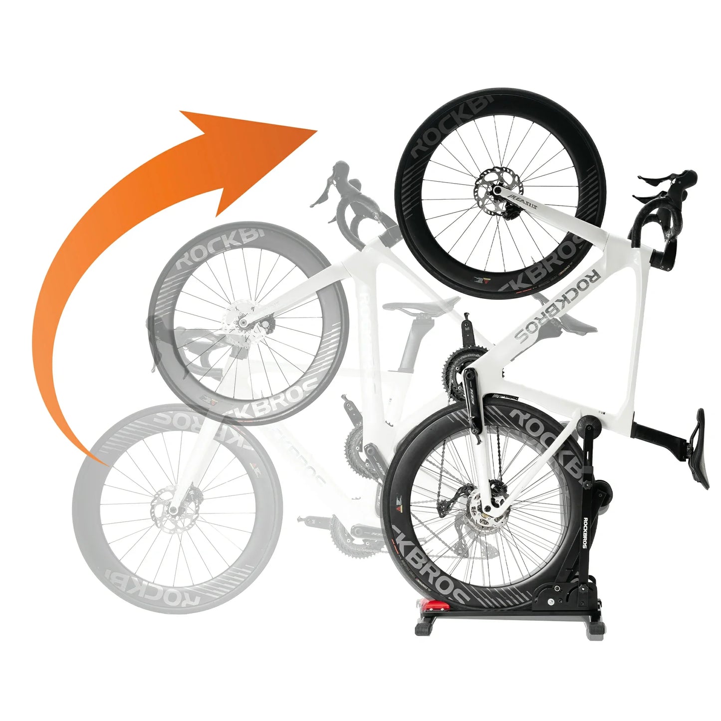 2-in-1 Adjustable Bike Stand Foldable Floor Vertical Rack Sturdy Carbon Steel for 24"-27.5" Wheels