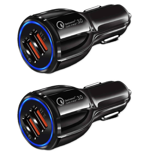 2 Pack PBG 2 Port USB Fast Car Charger Adapter For Devices