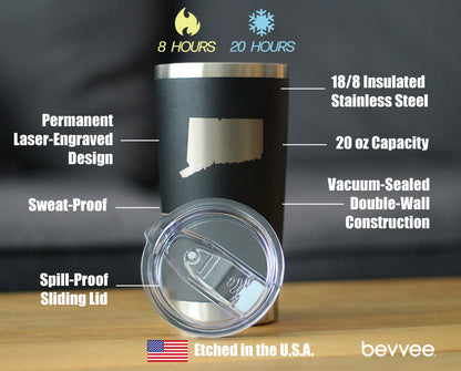 Connecticut State Outline - 20 oz Coffee Tumbler