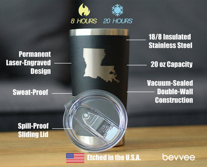 Louisiana State Outline - 20 oz Coffee Tumbler