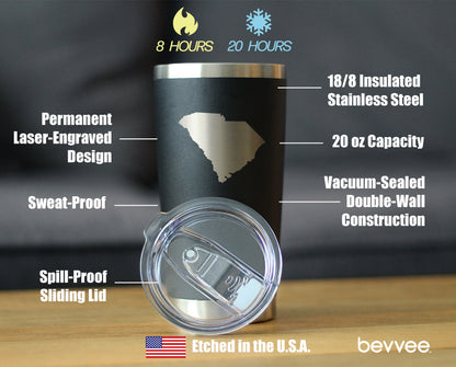 South Carolina State Outline - 20 oz Coffee Tumbler