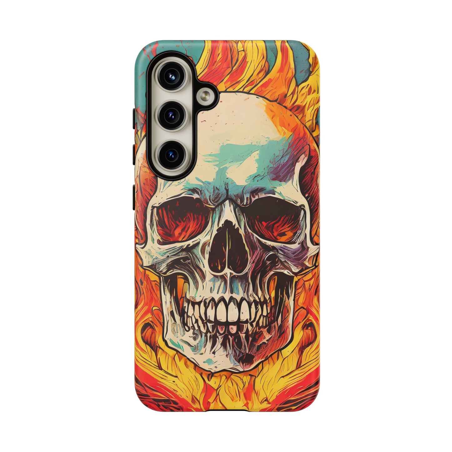 Flaming Skull Tough Phone Case