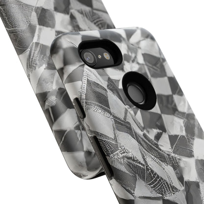 Abstract Checker Print Tough Phone Case