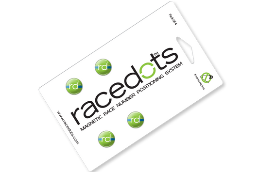 RaceDots: Magnetic Race Number Positioning System 4-Pack (Thin Red Line)
