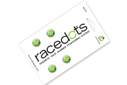 RaceDots: Magnetic Race Number Positioning System 4-Pack (Thin Red Line)