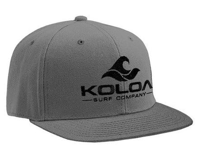 Koloa Surf Dark Grey Solid Snapback Hat with Black Embroidered Logo