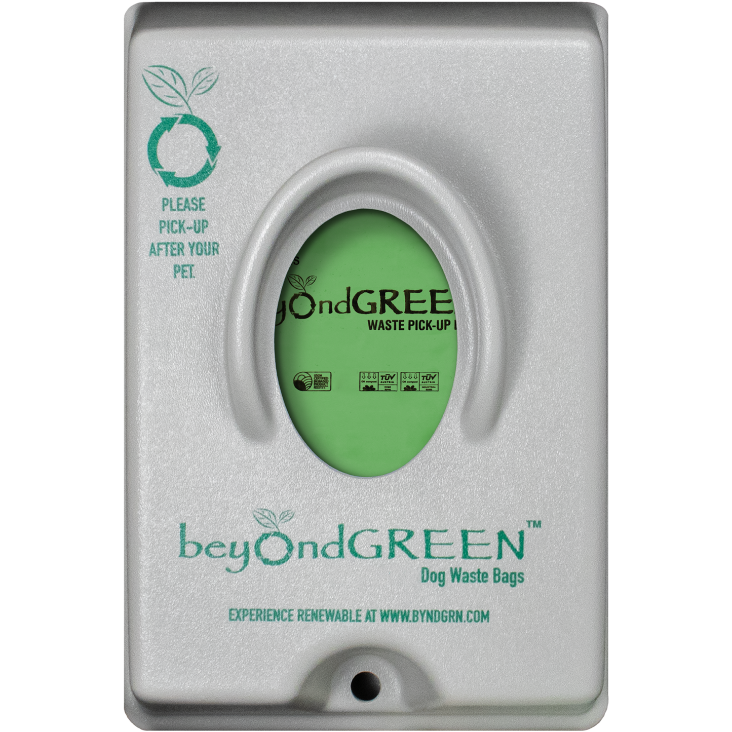 beyondGREEN Single-Pull Dog Waste Bag Dispenser – Wall/Pole Mount – Compatible with Single-Pull Header Packs – Heavy-Duty Construction