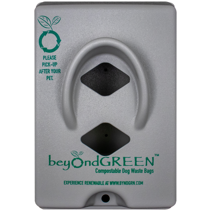beyondGREEN Dog Waste Bag Dispenser – Wall & Pole Mount – Standard Roll Compatible, Front-Load