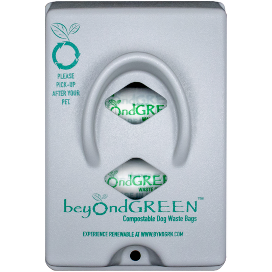 beyondGREEN Dog Waste Bag Dispenser – Wall & Pole Mount – Standard Roll Compatible, Front-Load