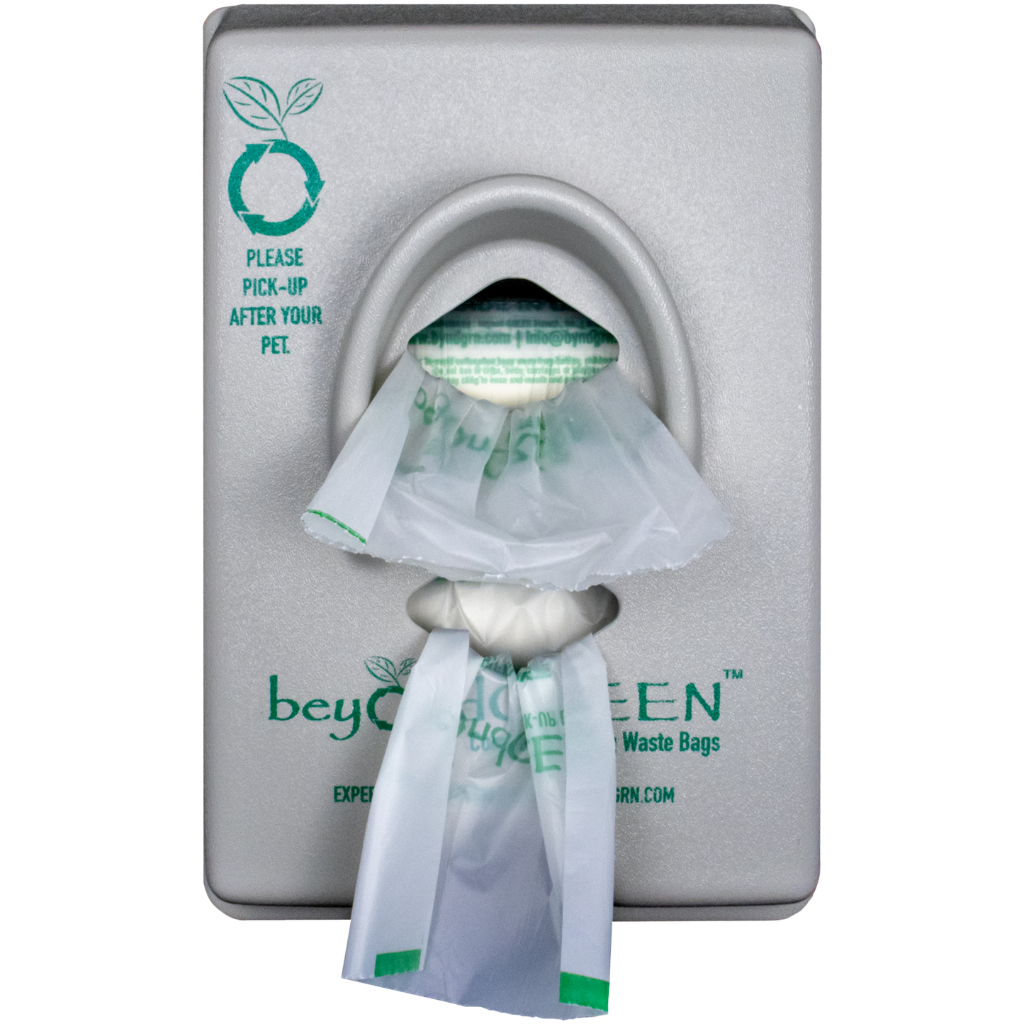 beyondGREEN Dog Waste Bag Dispenser – Wall & Pole Mount – Standard Roll Compatible, Front-Load