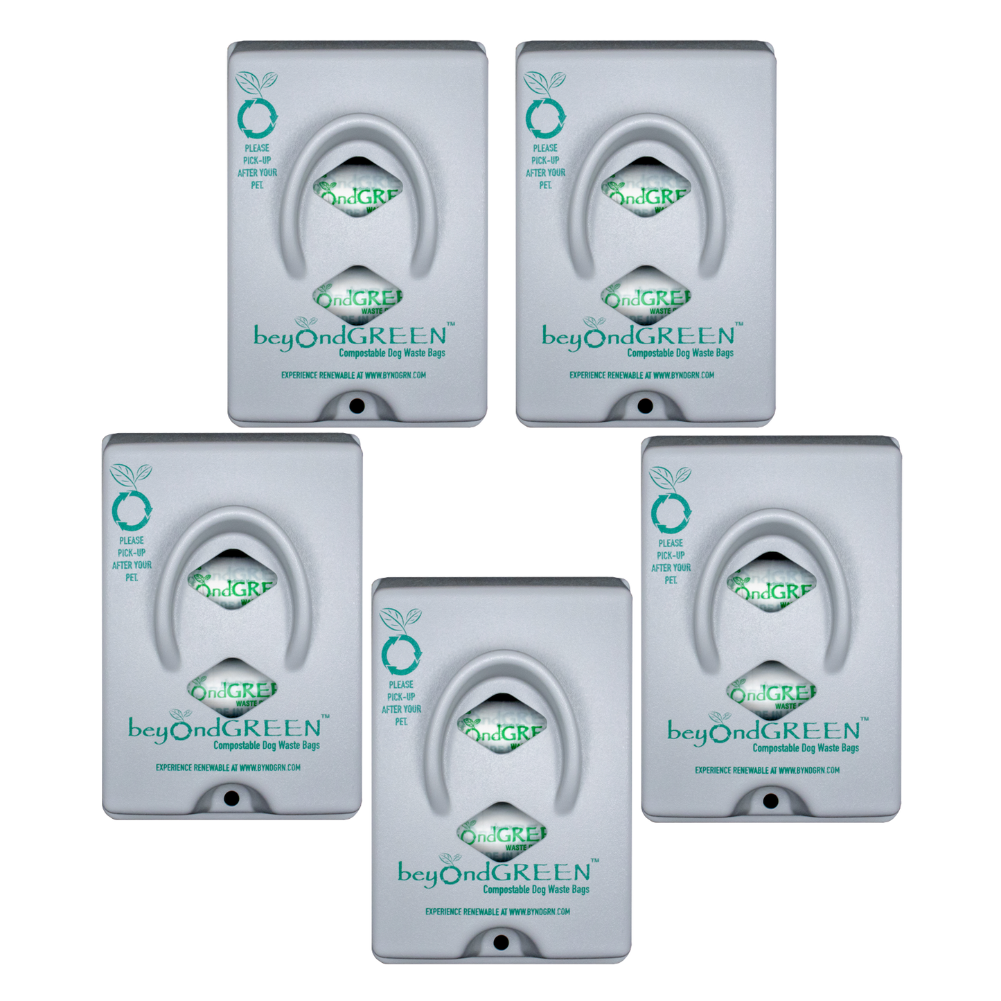 beyondGREEN Dog Waste Bag Dispenser – Wall & Pole Mount – Standard Roll Compatible, Front-Load