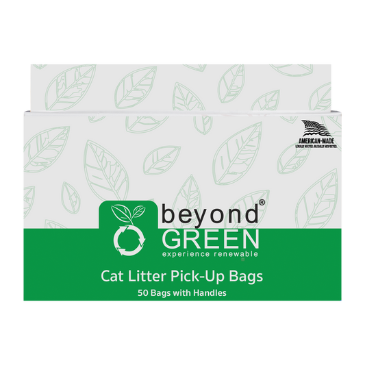 beyondGREEN Cat Litter Bags with Handles – Made in USA, Leak-Resistant & Easy-Tie
