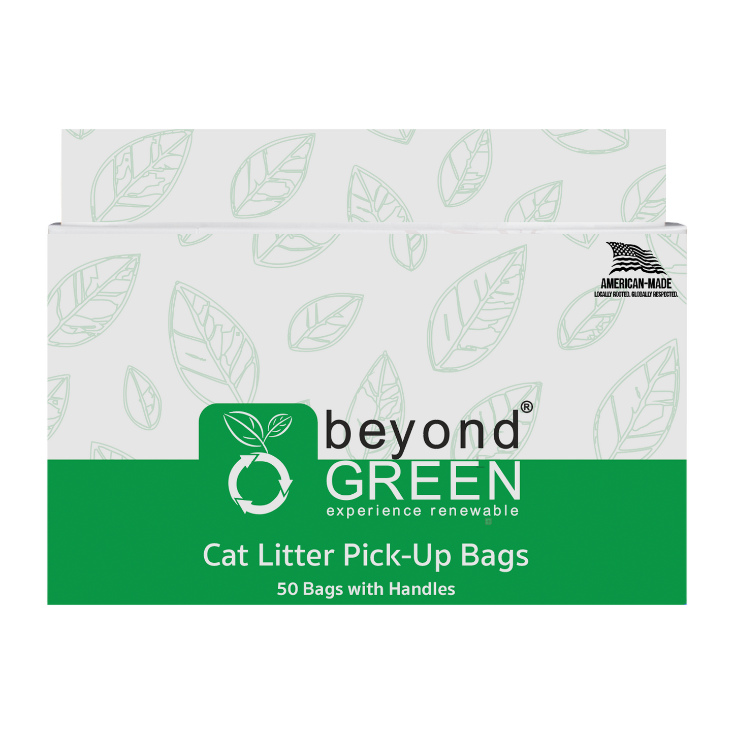 beyondGREEN Cat Litter Bags with Handles – Made in USA, Leak-Resistant & Easy-Tie