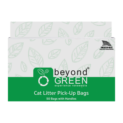 beyondGREEN Cat Litter Bags with Handles – Made in USA, Leak-Resistant & Easy-Tie