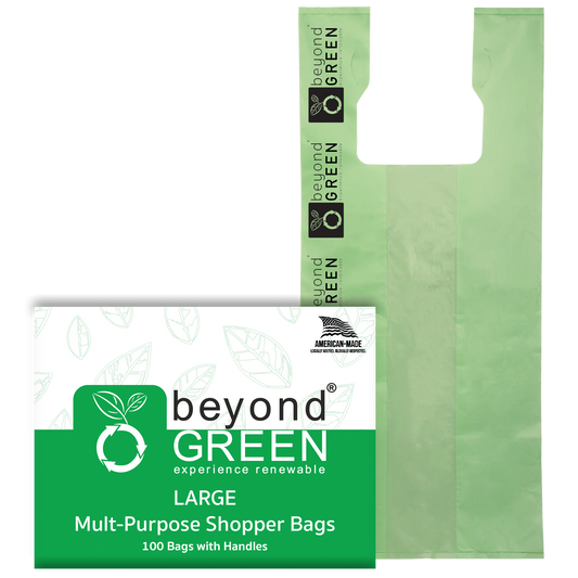 beyondGREEN Large Multi-Purpose Shopper Bags – Made in USA, Tear-Resistant & Leak-Resistant