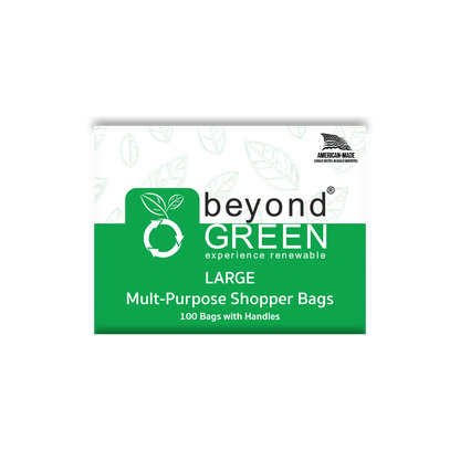beyondGREEN Large Multi-Purpose Shopper Bags – Made in USA, Tear-Resistant & Leak-Resistant