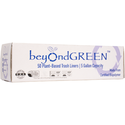 5-Gallon Plant-Based Trash Can Liner - 50 Bags