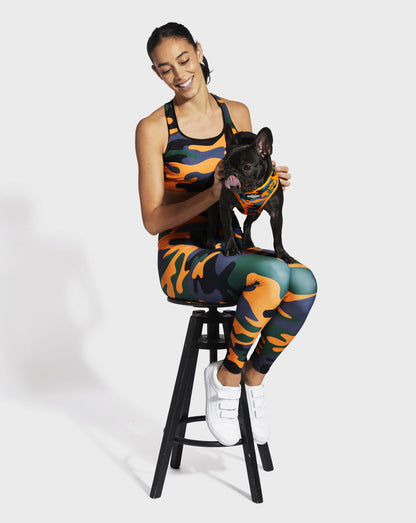Camo QT Orange Sports Bra