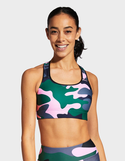 Camo QT Pink Sports Bra