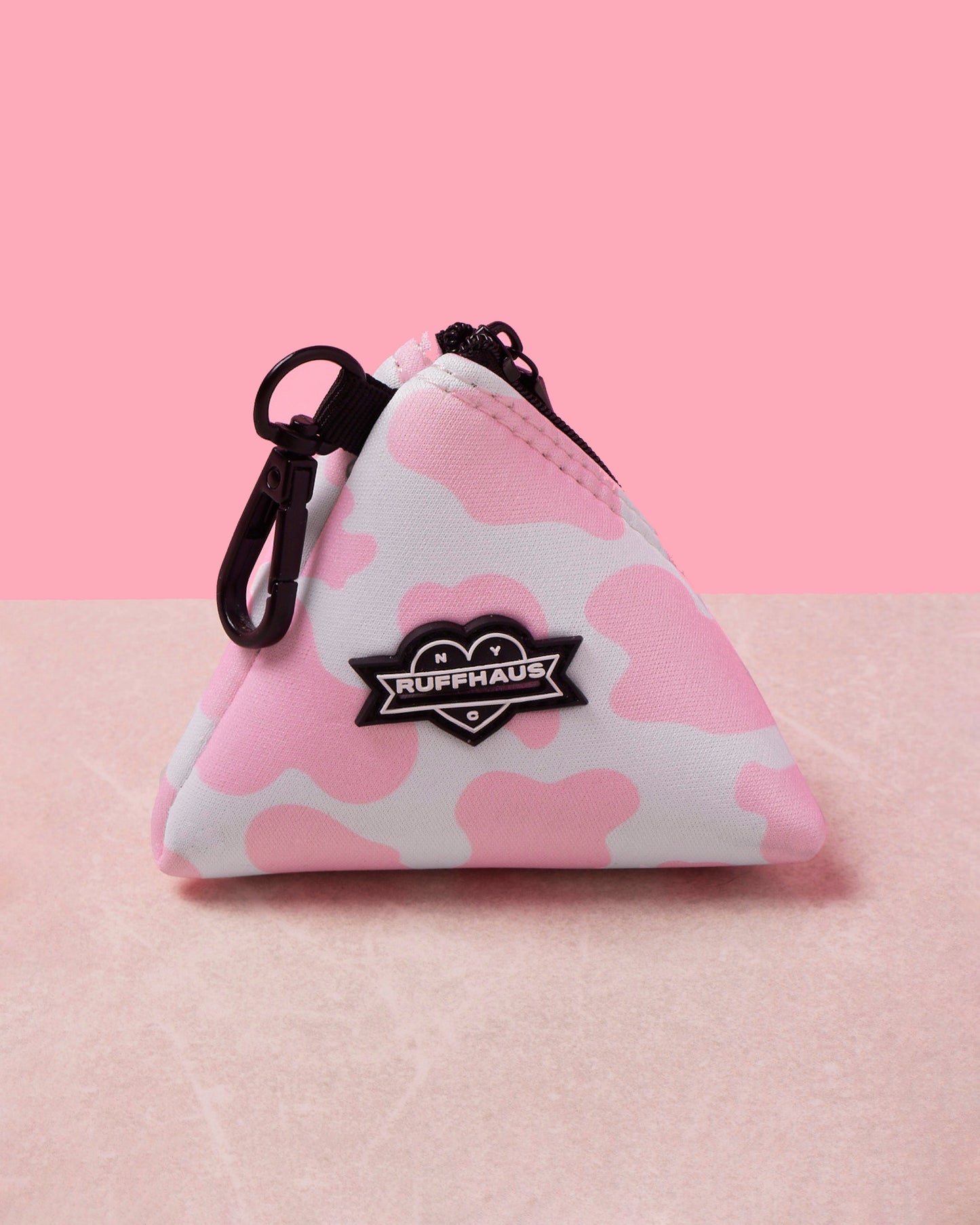 Pink Moo'd Poop Bag Holder