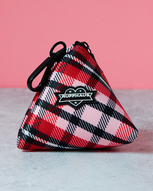Puppy Love Plaid Poop Bag Holder