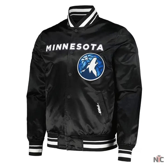 2024 City Edition Minnesota Timberwolves Black Satin Jacket