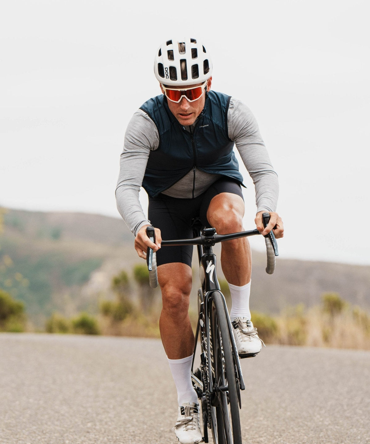 M. MIDWEIGHT MERINO LS JERSEY - HEATHER GREY