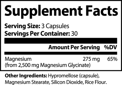 Pure Magnesium Glycinate 2500mg - High Absorption Sleep Support