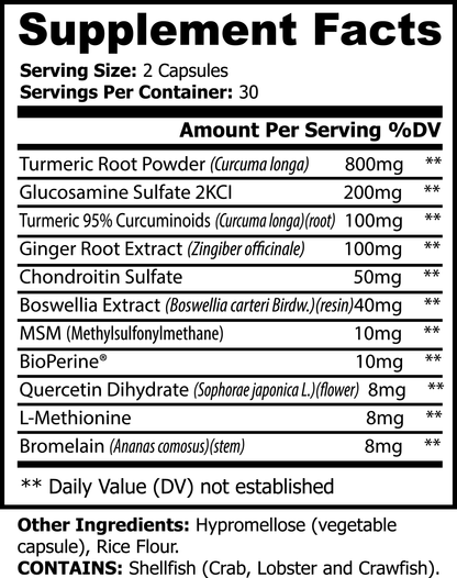 Platinum Turmeric Supplement with Glucosamine & BioPerine - 95% Curcuminoids