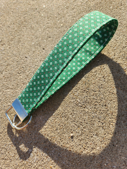 Christmas Winter Wishes Green Keyfob Wristlet