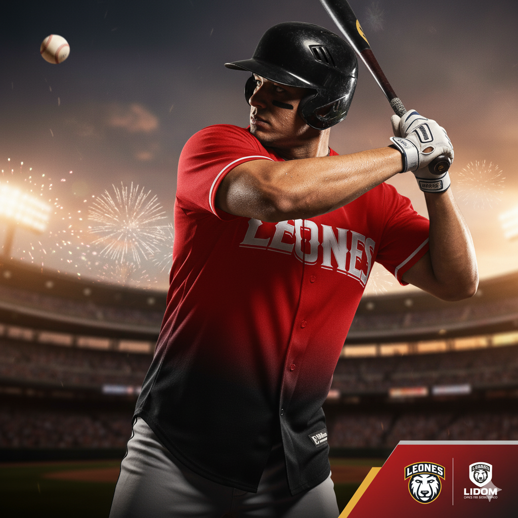 2025-2026 Leones del Escogido Gradient Jersey - Red/Black | Wilson LIDOM Baseball