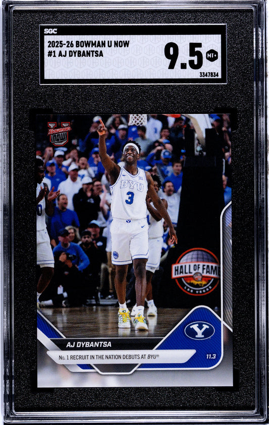 Graded 2025 Topps Bowman U Now AJ Dybantsa #1 Rookie RC Basketball Card SGC 9.5 Mint+
