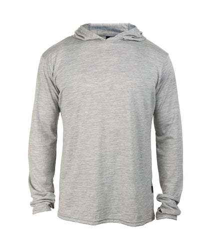 M. MIDWEIGHT MERINO HOODIE - GREY HEATHER