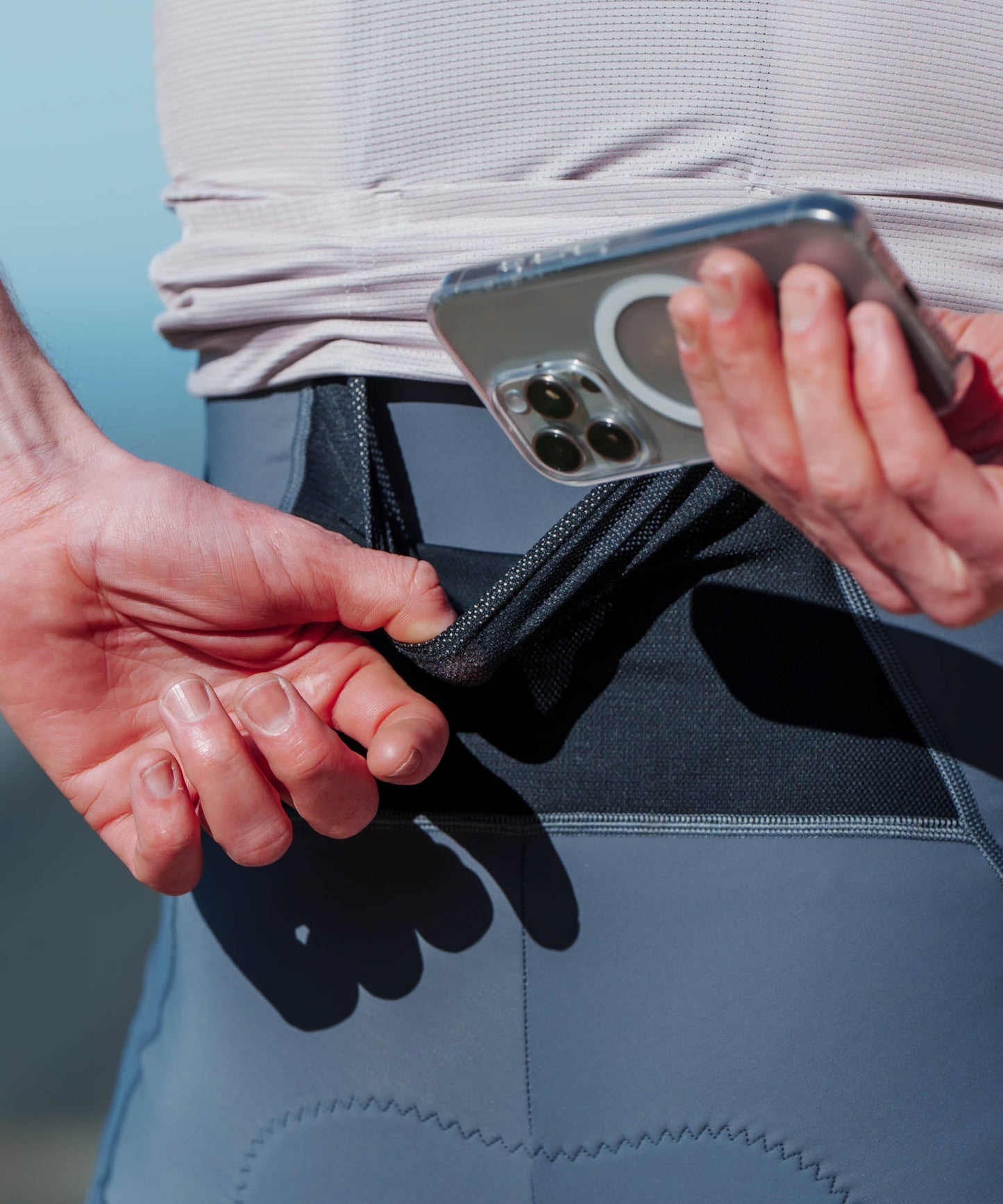 M. BLACK LABEL CARGO BIB - BLUE STEEL