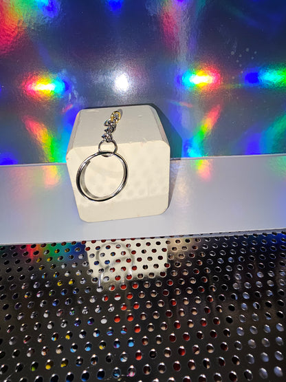 Letter block keychain - T (beige)