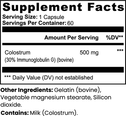 Natural Colostrum Capsules - Immune Support Supplement