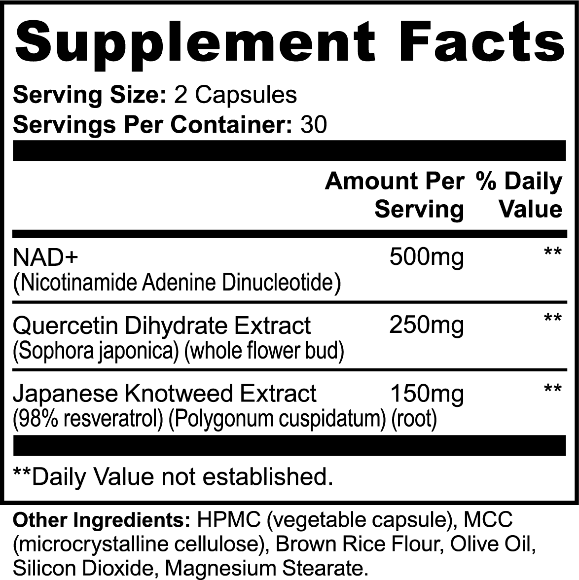 NAD+ Supplement with Quercetin & Resveratrol - Plant-Based