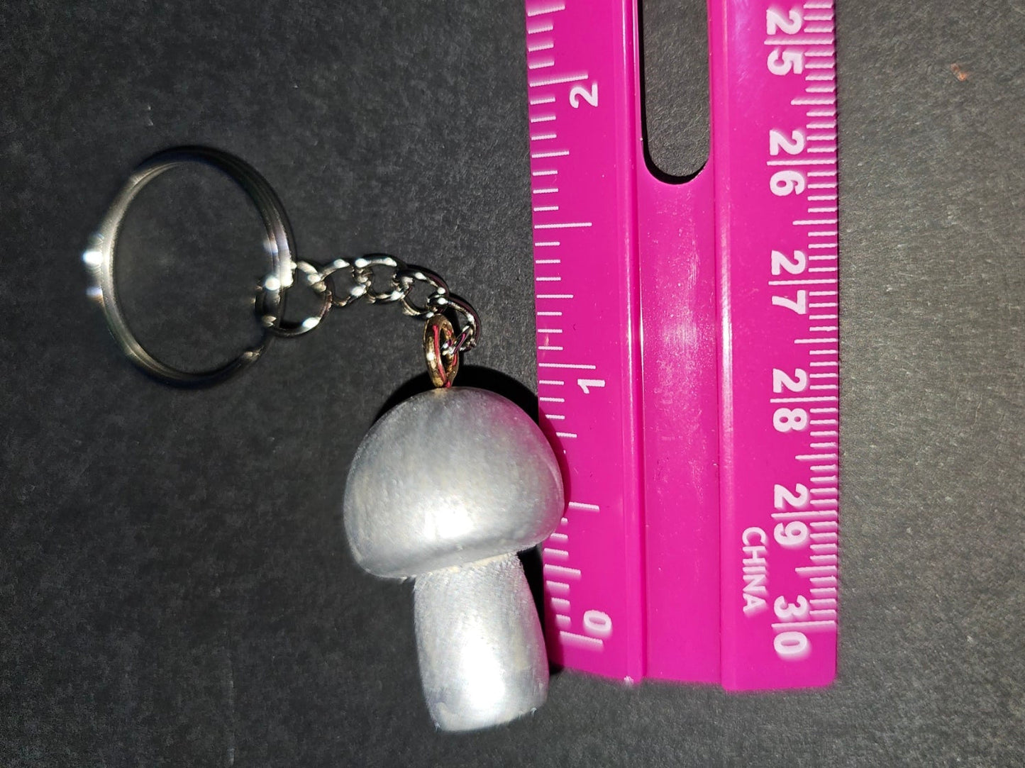 Mushroom keychain - silver