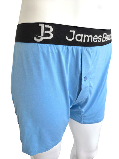 Men's Heather Blue 95% Viscose from Bamboo Boxer Shorts