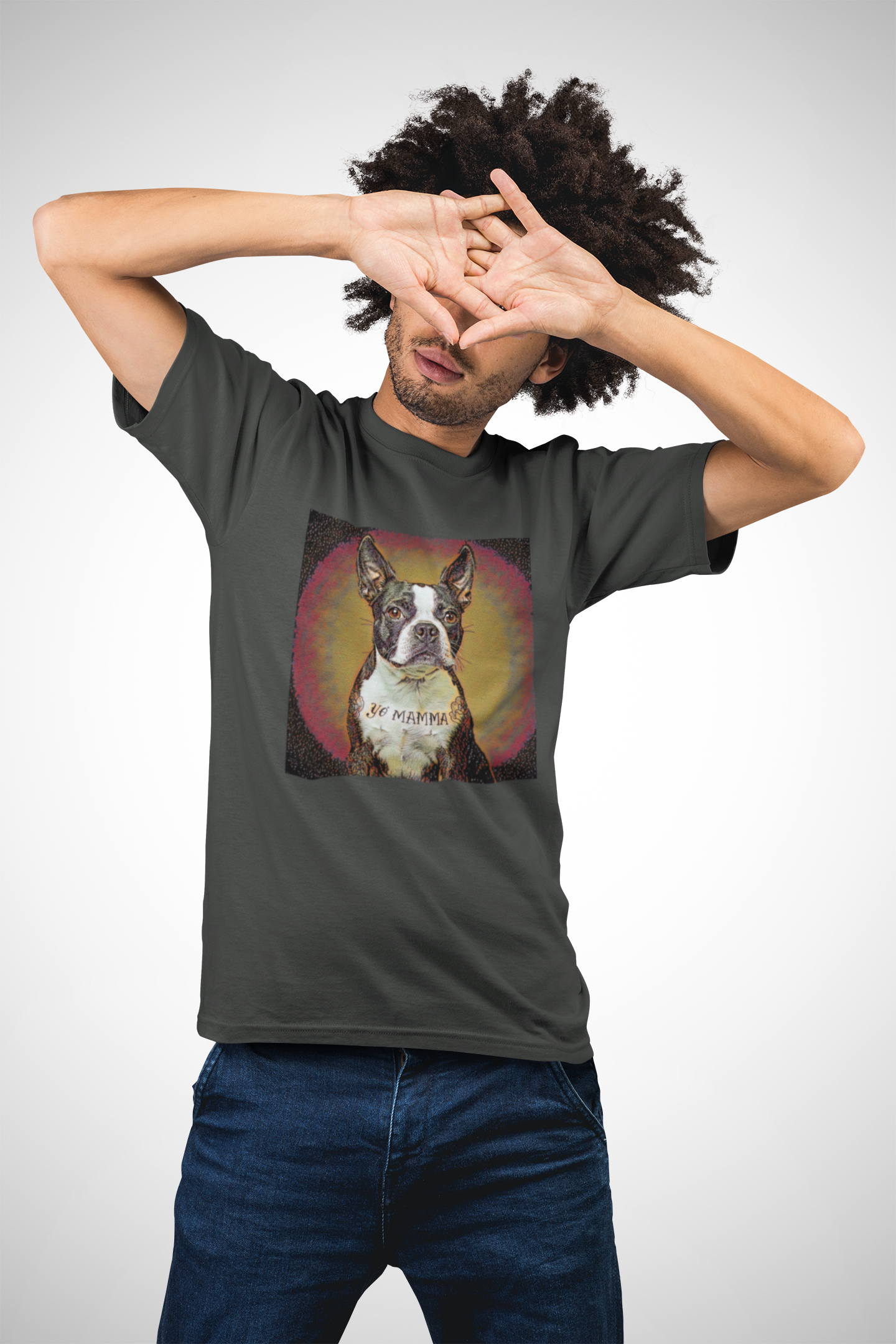 Boston Terrier Yo Mamma Tatted Graphic Tee