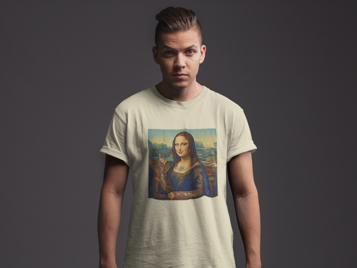 Tattooed Mona Lisa Edgy Graphic Tee