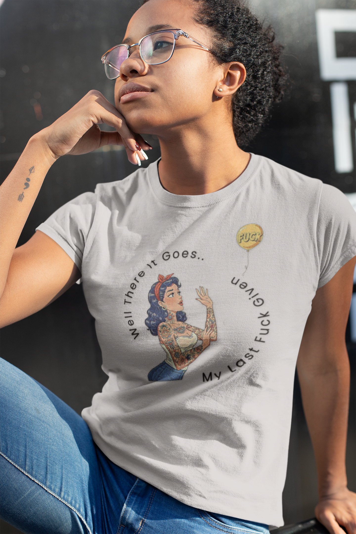 There Goes My Last F*** Slim Fit Graphic Tee