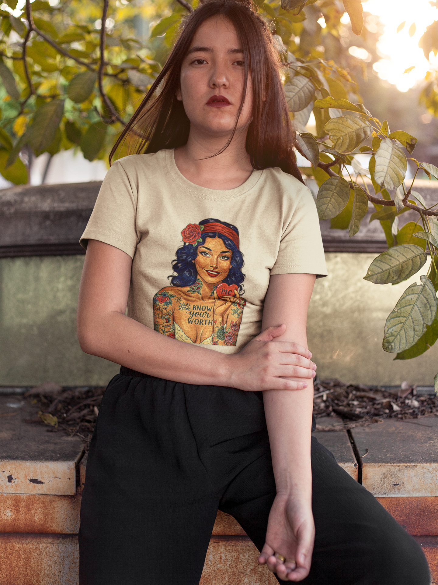 Know Your Worth Pin Up Graphic Tee