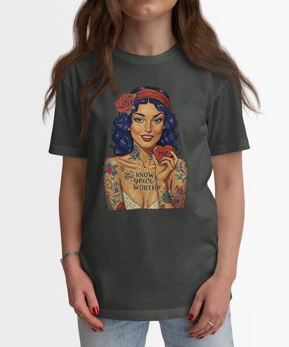 Know Your Worth Pin Up Graphic Tee