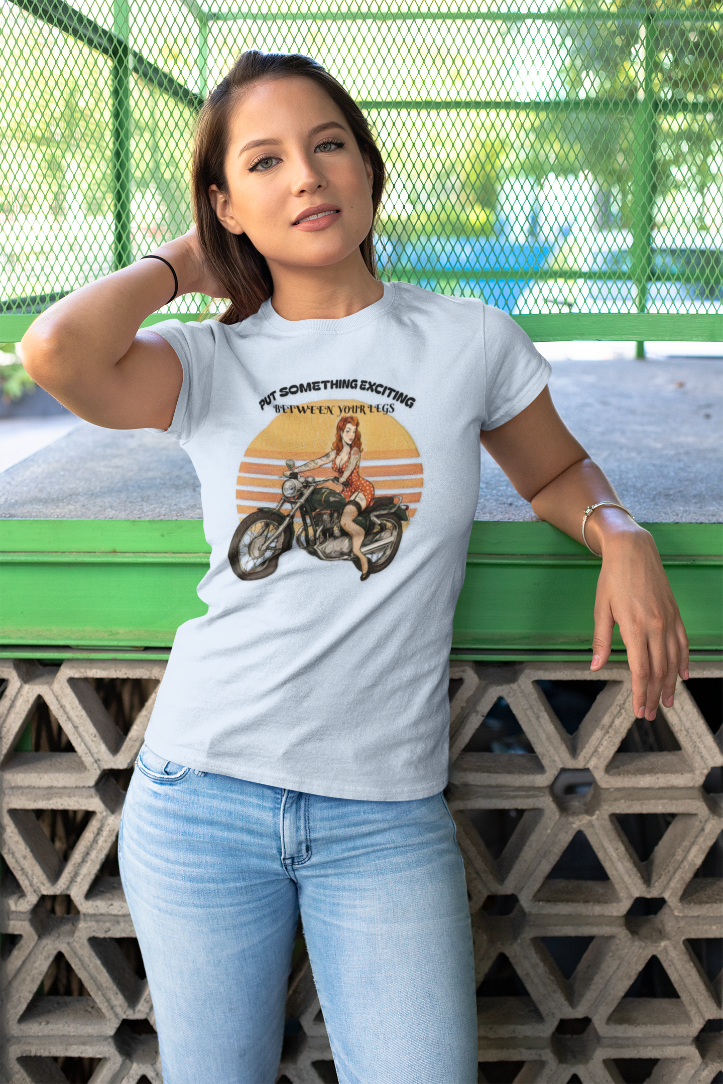 Put Something Exciting Between Your Legs Slim Fit Graphic Tee