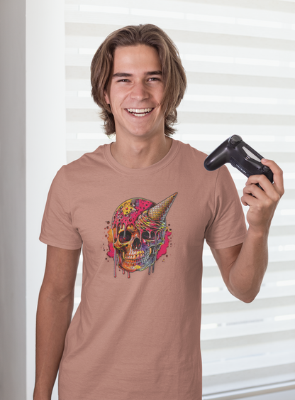 Abstract Ice Cream Skull Graphic Tee