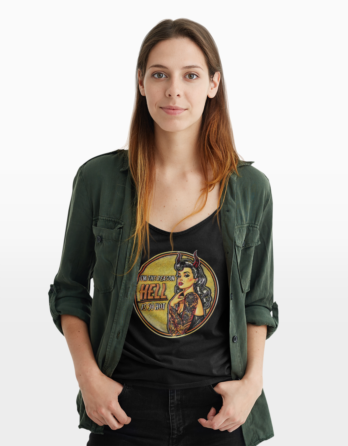 The Reason Why Hell is so Hot Pin-Up Racerback Tank