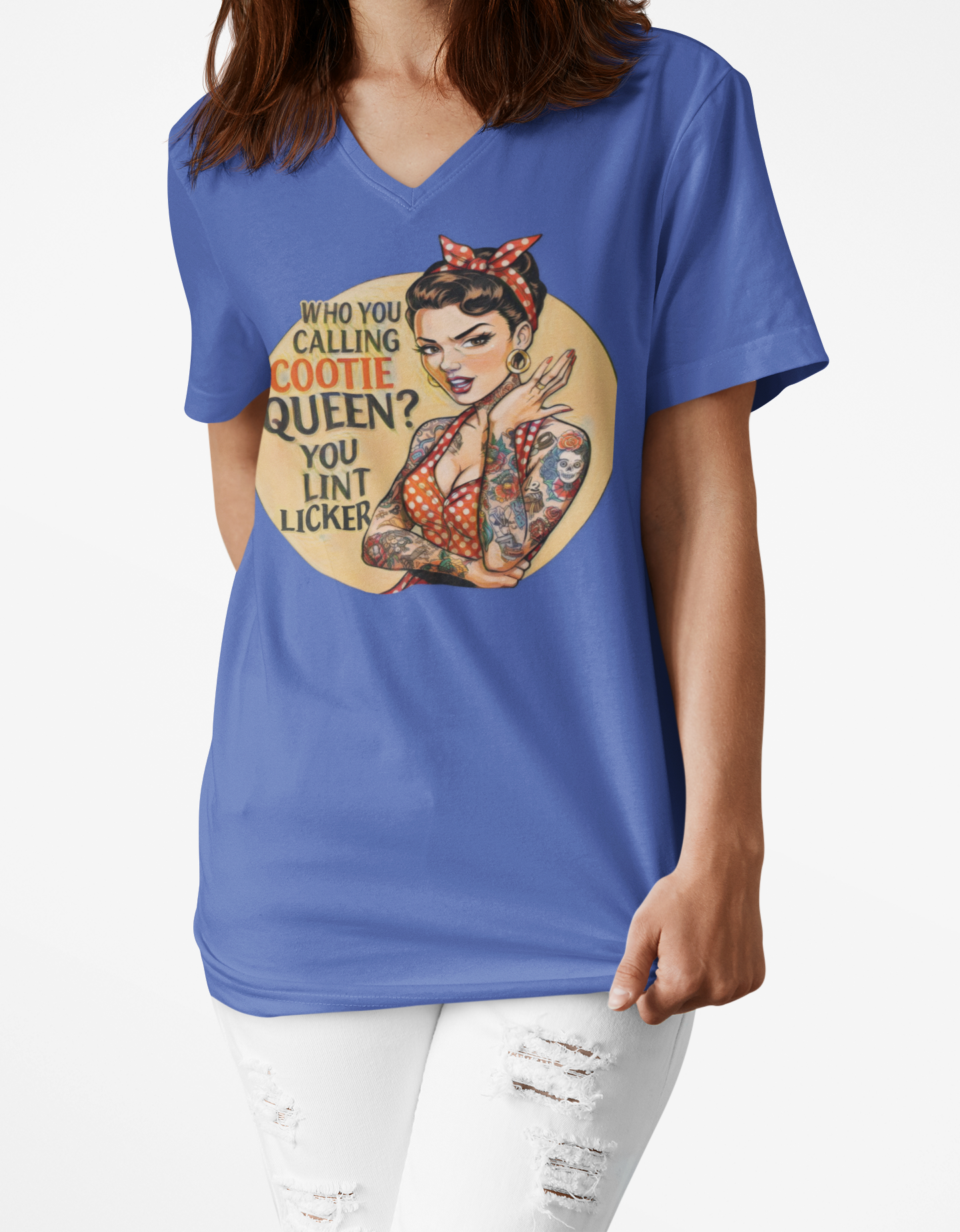 Cootie Queen V-Neck Graphic Tee