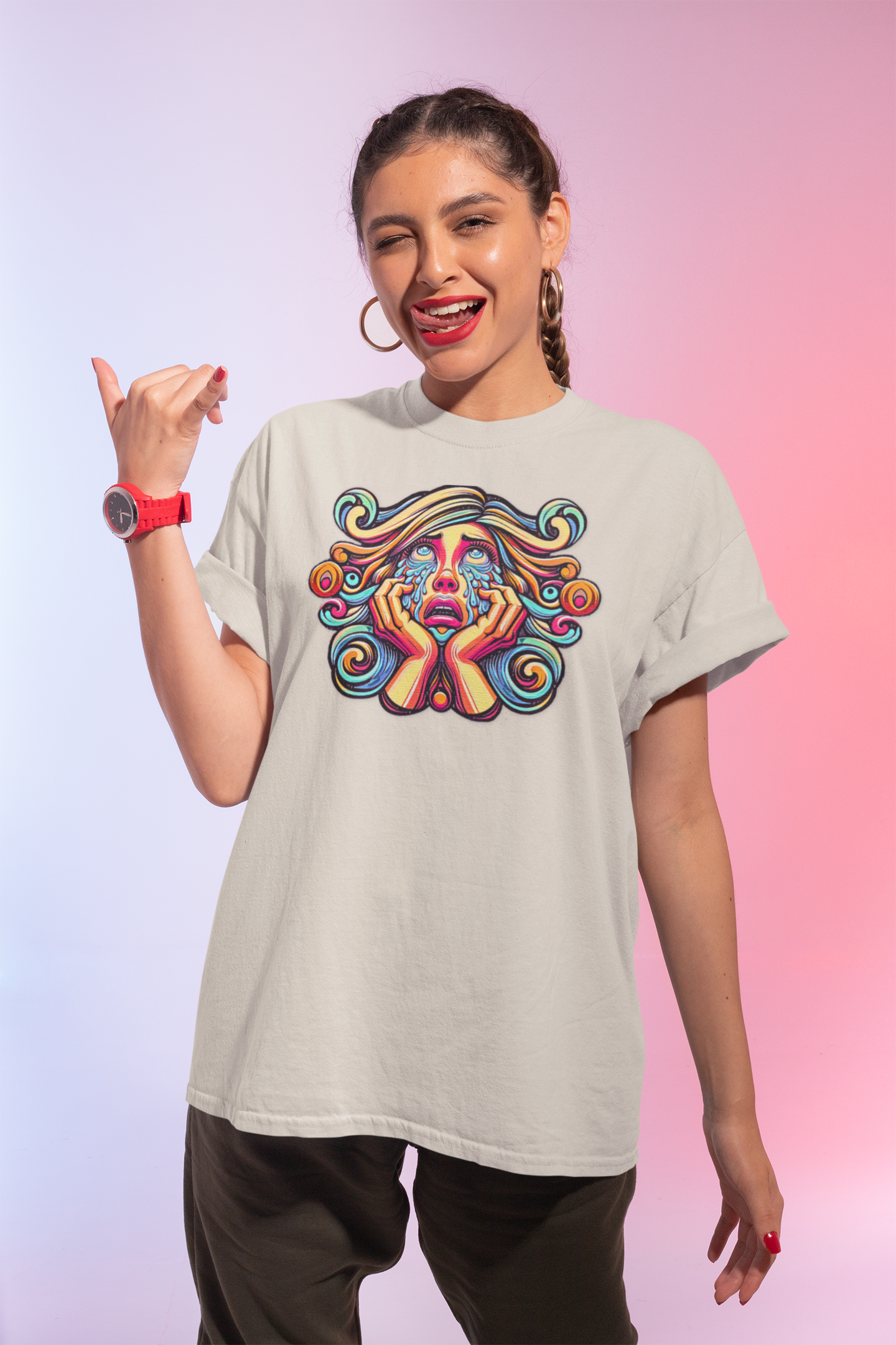 Colorful Artistic Tears Graphic Tee