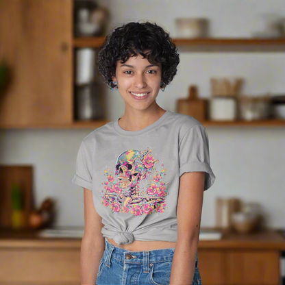 Painted Colorful Skull Graphic Tee